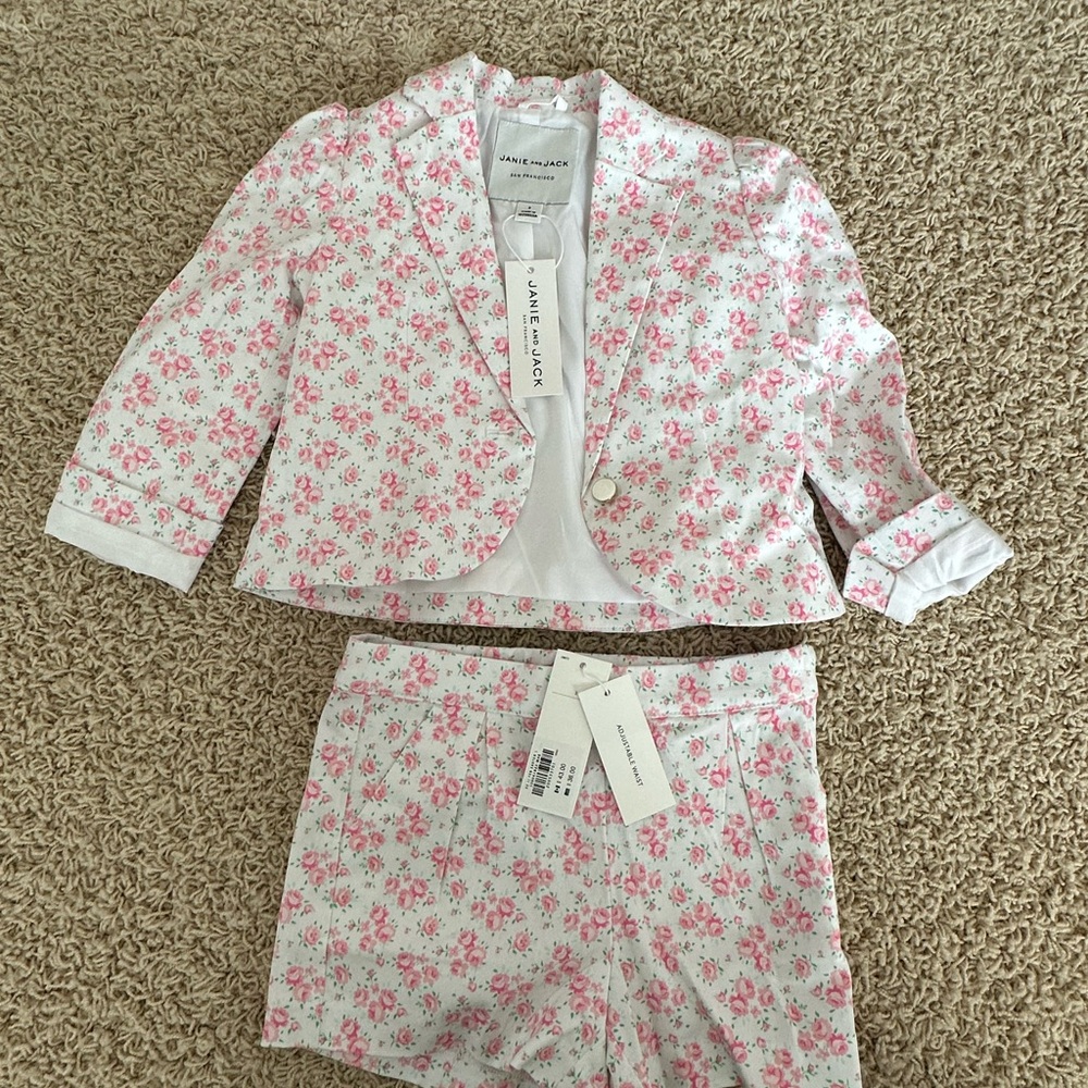 Janie and Jack Floral Blazer and Shorts Set